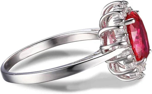 Classic Ruby Halo Ring