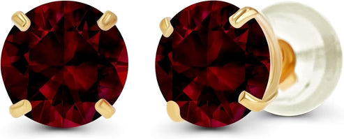 Ruby Round Stud Earrings