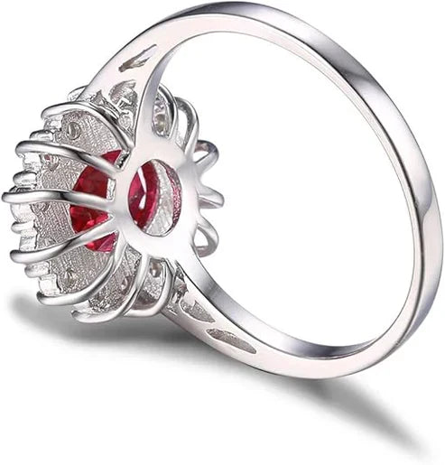 Classic Ruby Halo Ring