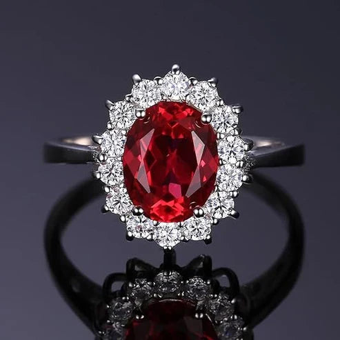 Classic Ruby Halo Ring