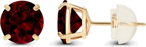 Ruby Round Stud Earrings