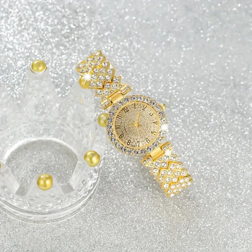 Luxe Radiance Gold Watch &amp; Bracelet Set