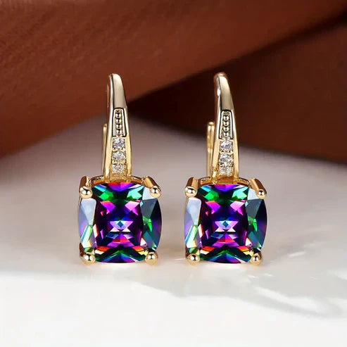 Mystic Stone Hoop Earrings