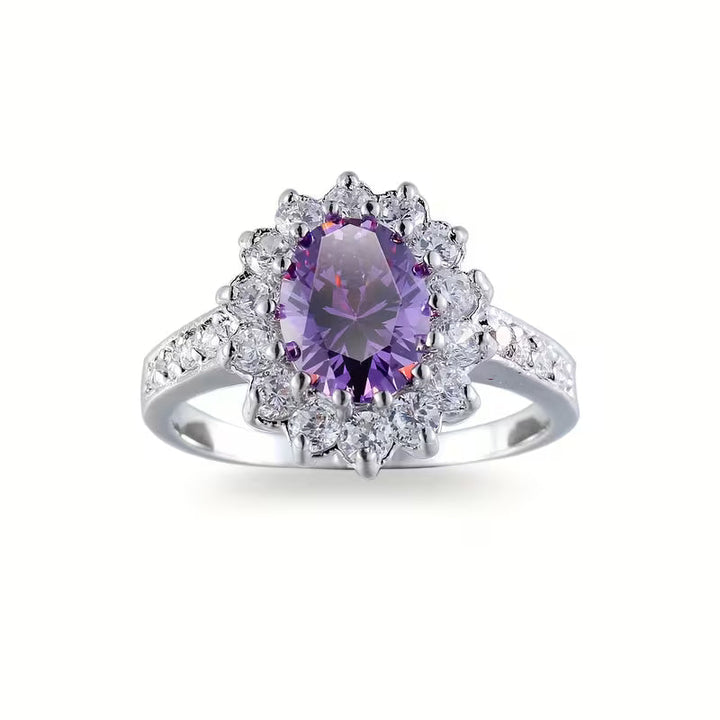 Silver Amethyst Crown Ring