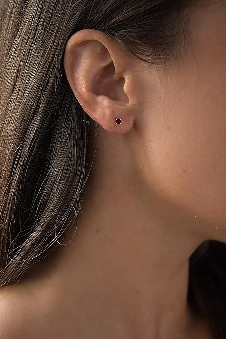 Ruby Round Stud Earrings