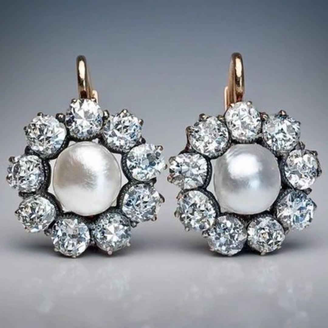 Mandala Crystal Earrings with Vintage Beads