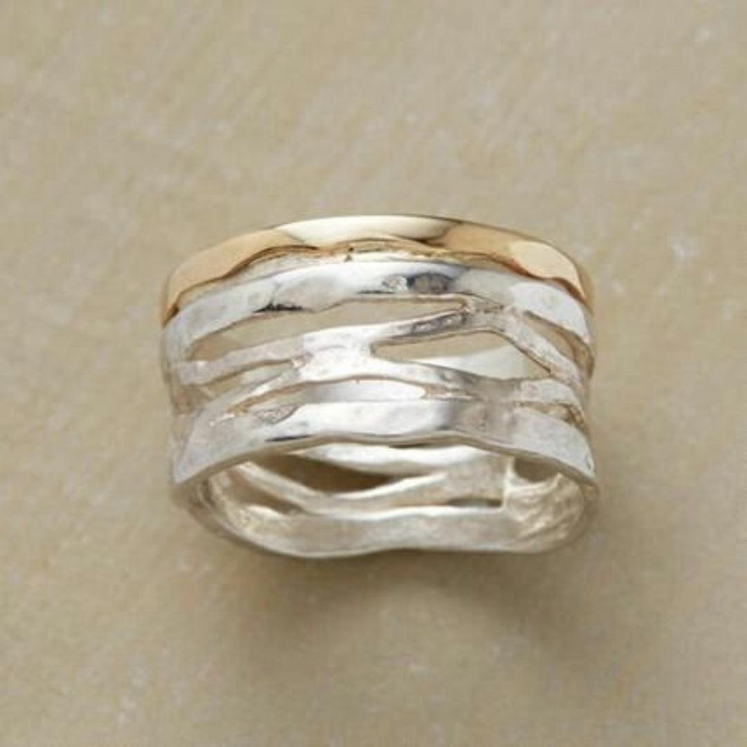 Vintage Gold &amp; Silver Hollow Ring