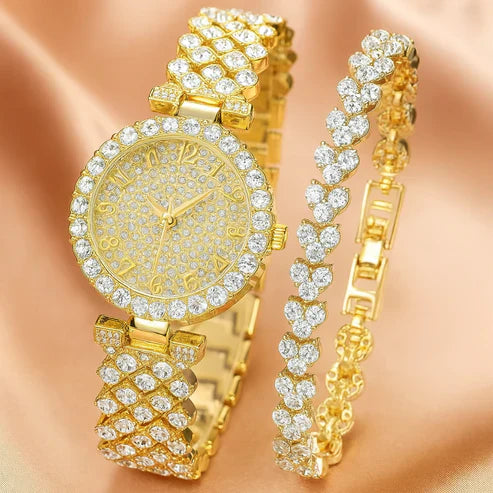 Luxe Radiance Gold Watch &amp; Bracelet Set
