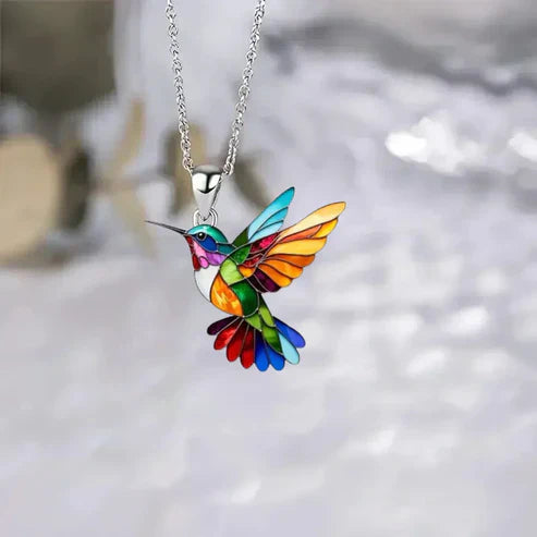 Beautiful Hummingbird Necklace with Bonus Earrings