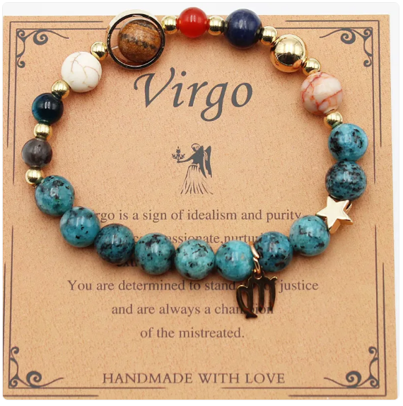 Eight Planets &amp; 12 Constellation Stone Bracelet