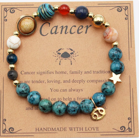 Eight Planets &amp; 12 Constellation Stone Bracelet