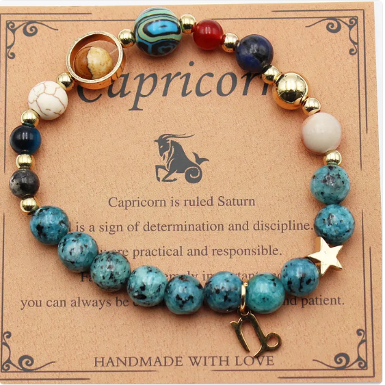 Eight Planets &amp; 12 Constellation Stone Bracelet
