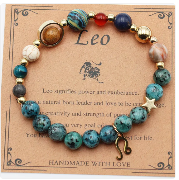 Eight Planets &amp; 12 Constellation Stone Bracelet