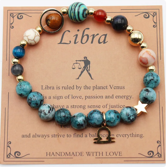 Eight Planets &amp; 12 Constellation Stone Bracelet