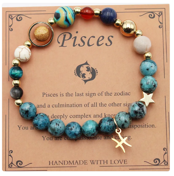 Eight Planets &amp; 12 Constellation Stone Bracelet