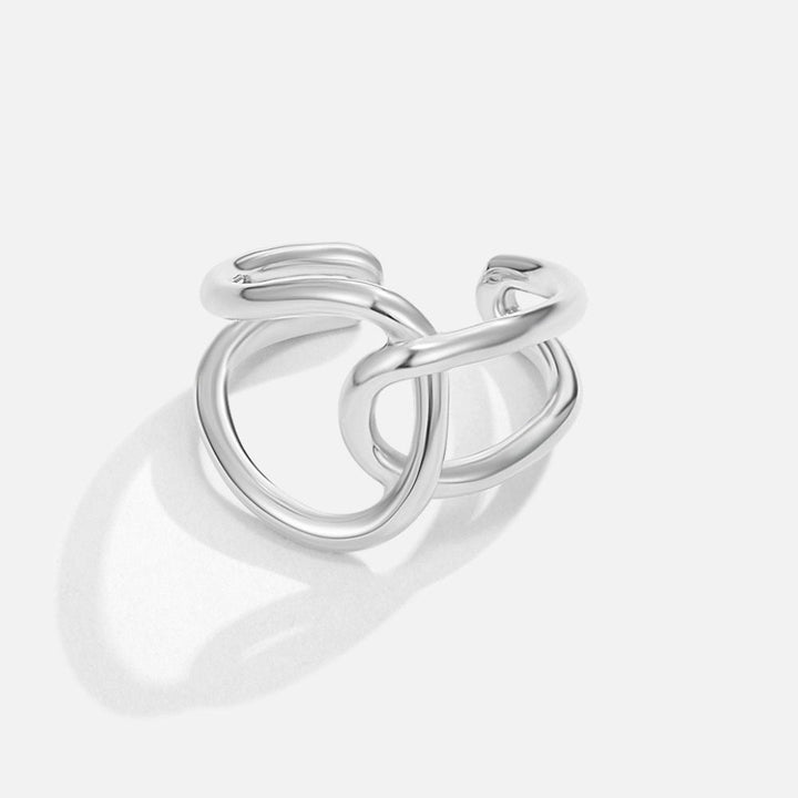 Silver Interlocking Open Ring