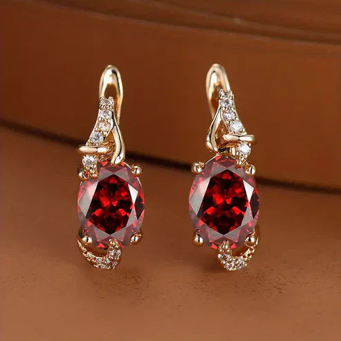 Crimson Twilight Drop Earrings