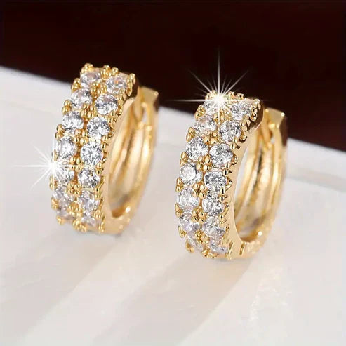 Bright Gold Stud Earrings