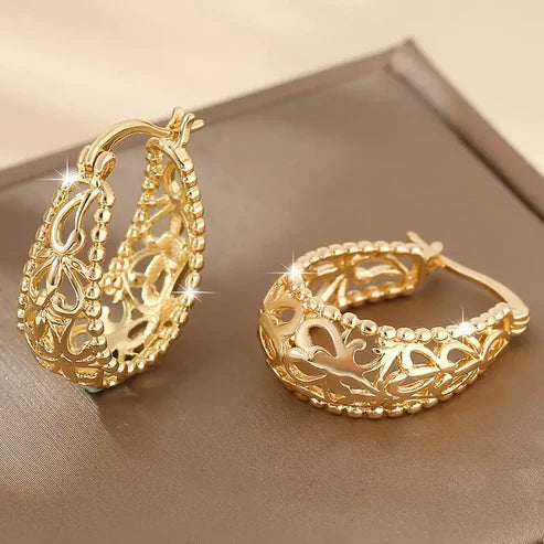 Gold Hollow Basket Earrings