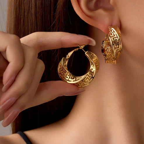 Irregular Hoop Gold Earrings