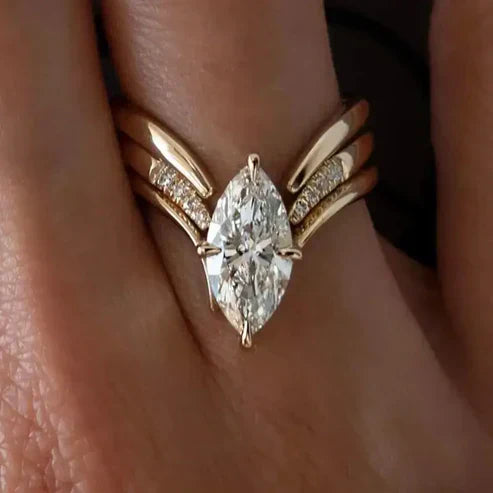 Drop Crown Gold Ring