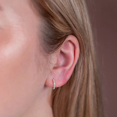 Moissanite Huggie Earrings